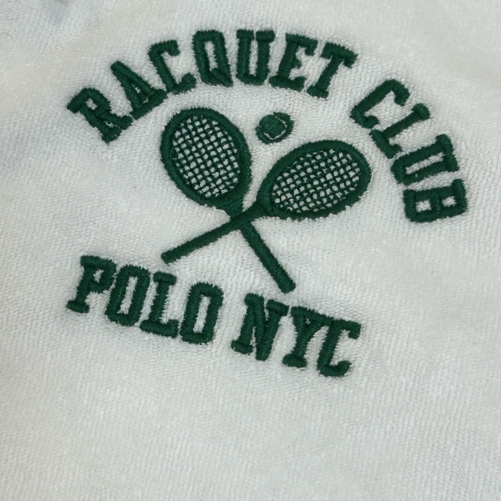 Polo Ralph Lauren Polo Shirt Mens XL White Terry Racquet Club Tennis Logo NWT